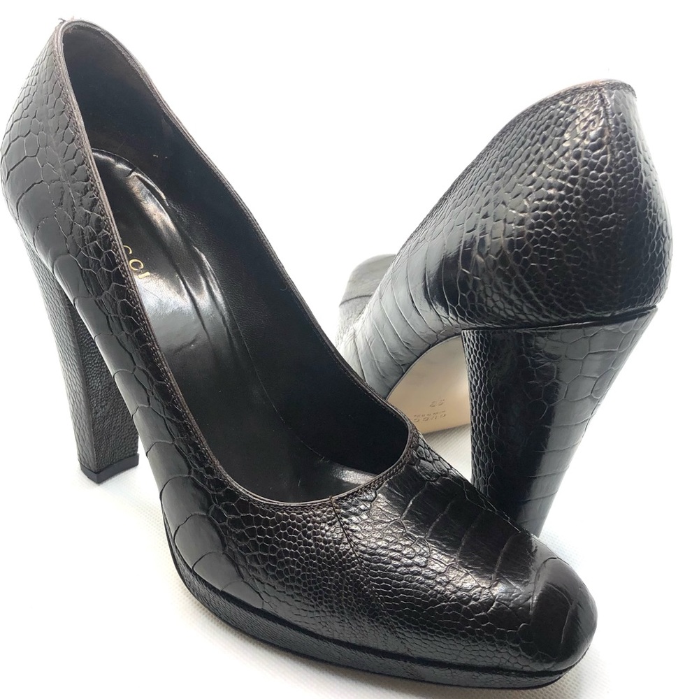🌺Authentic GUCCI🌺 leather pumps 9B brown